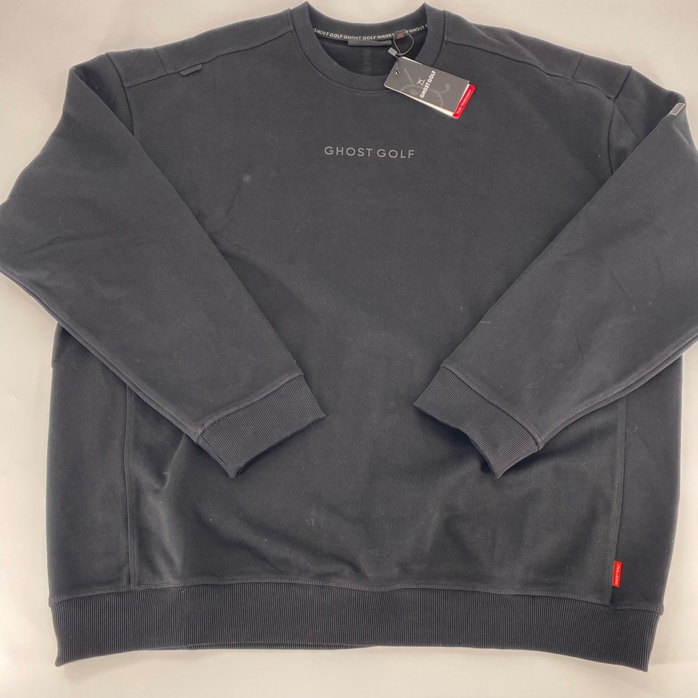 Ghost Golf Mens Crewneck Sweatshirt Black Long Sleeve Logo Pullover 3XL NWT